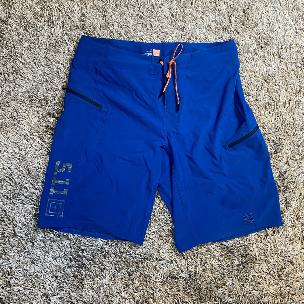 5.11 Tactical Royal Blue Shorts with Orange Accents